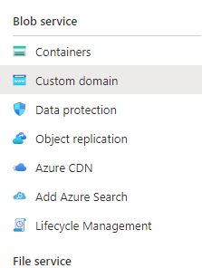 Storage account custom domain